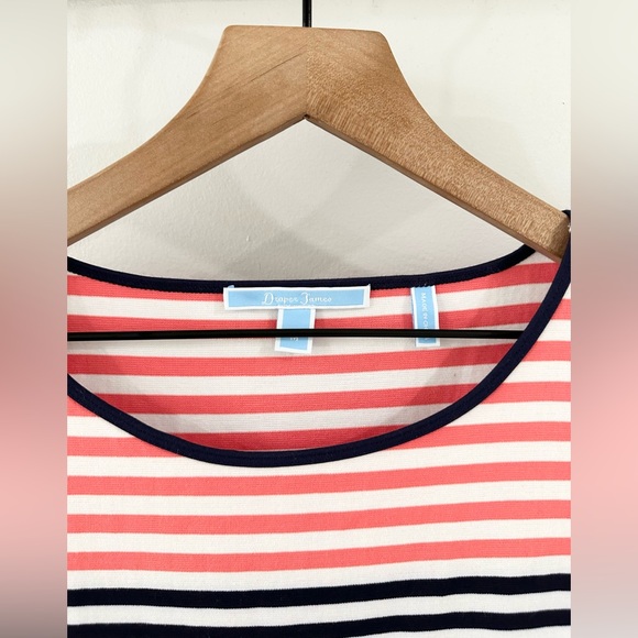 Draper James Striped Ponte Cap Sleeve A-Line Dress Navy & Red Size Medium - Picture 7 of 8